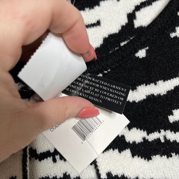 Sioni Zebra Duster Cardigan Size Large Viscose Black White NWT - Picture 9 of 11